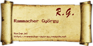 Rammacher György névjegykártya