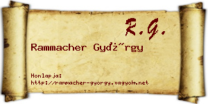 Rammacher György névjegykártya